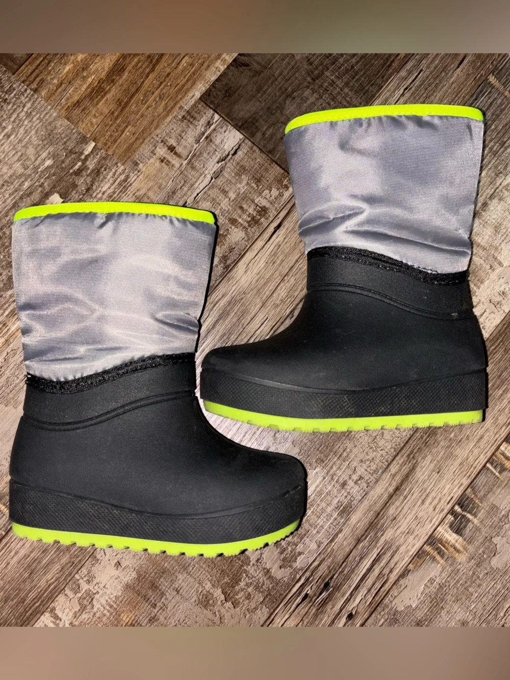 Toddler Waterproof Winter Boots - Neon Lime & Gray